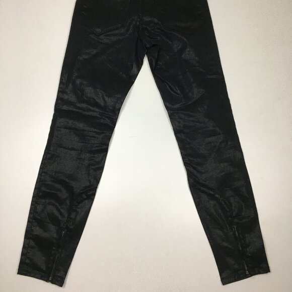 ALL SAINTS Spitalfields Ankle Zip Petrel Brodie Shimmer Coated Skinny Jeans - Picture 12 of 12
